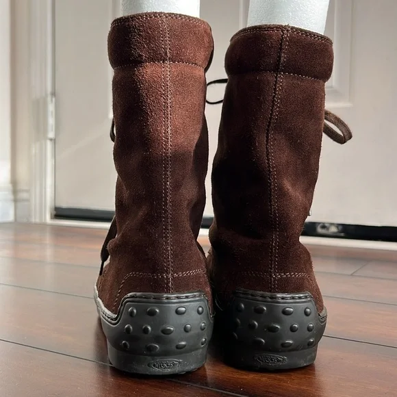 Tod's Dark Brown Suede Lace-Up Ankle Boots - Picture 5 of 13